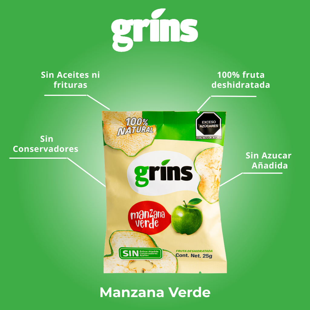 Grins Manzana Verde Deshidratada